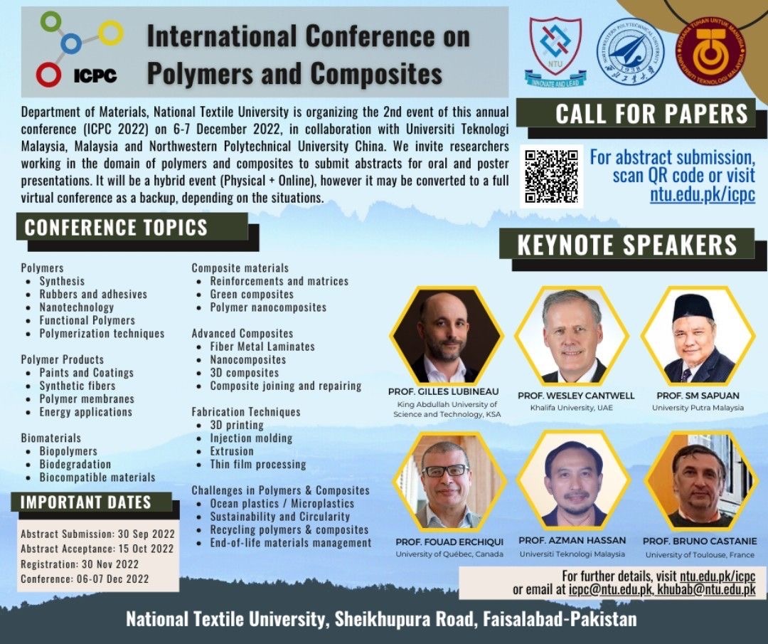 Brochure of International Conference on Polymers and Composites (6-7 Dec 2022)